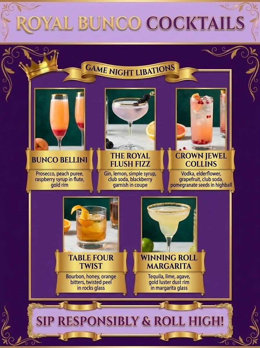 Preview of Royal Bunco Themed Cocktails